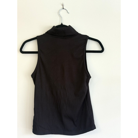 One Step Up Black Ribbed Stretchy Tank Top Turtleneck Women's Size L NWOT - Picture 2 of 2